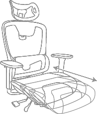 Ajustes do assento da Cadeira Ergonômica Ergo One